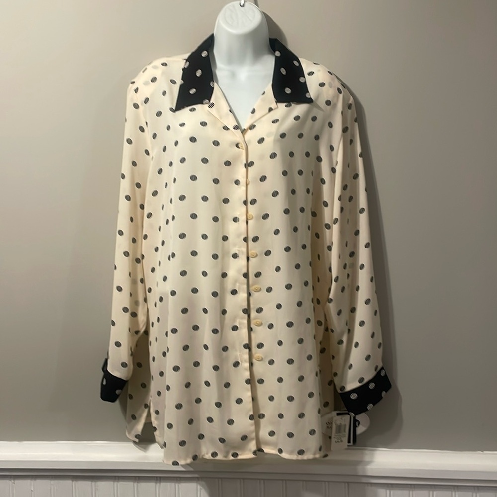On by Leboff NWT button down shirt for women polkadot size XL